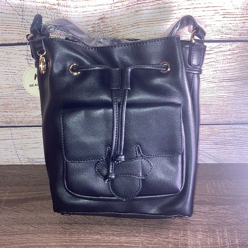 NWT Real Simple Style Black Saddle Bag